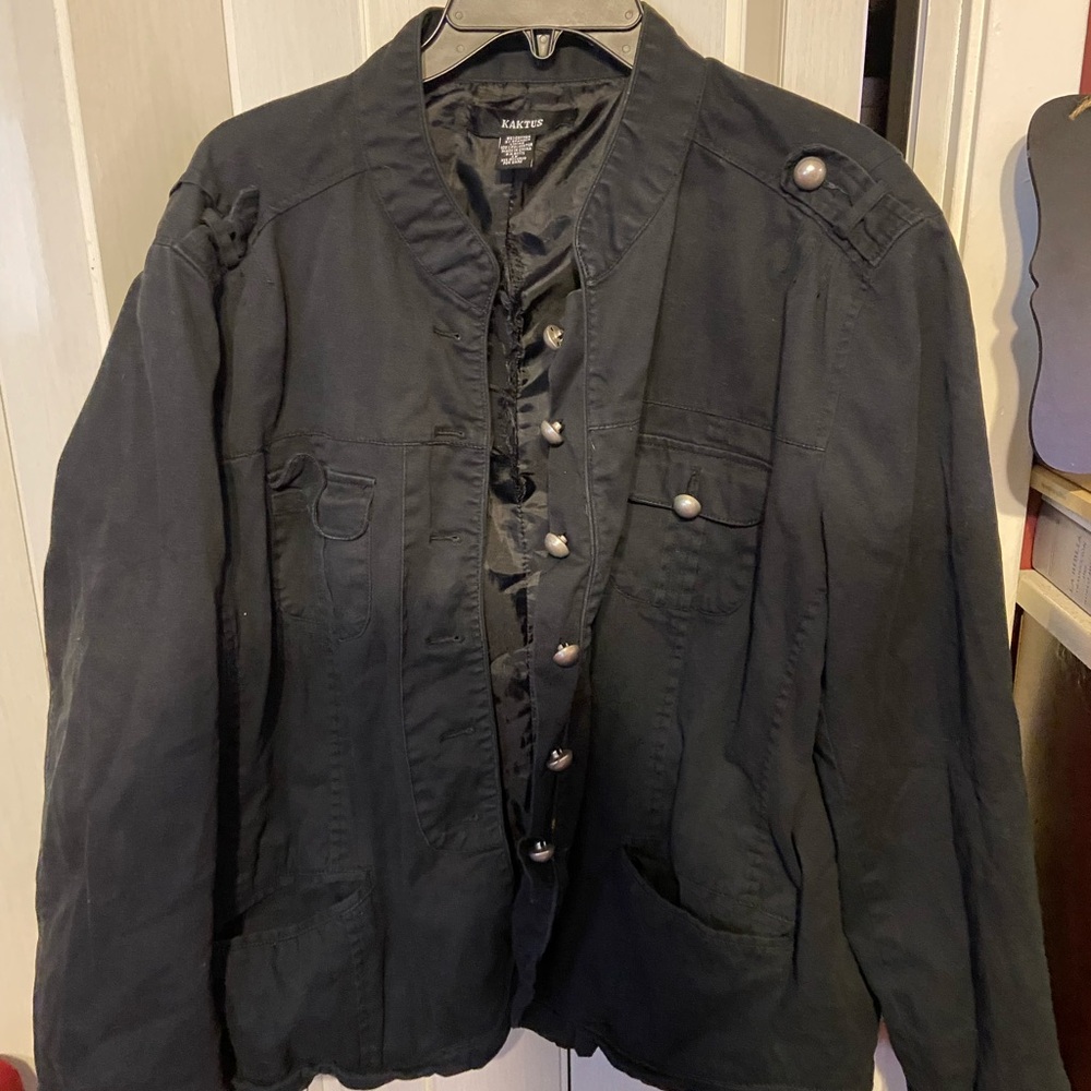 Kaktus Black Military Jacket